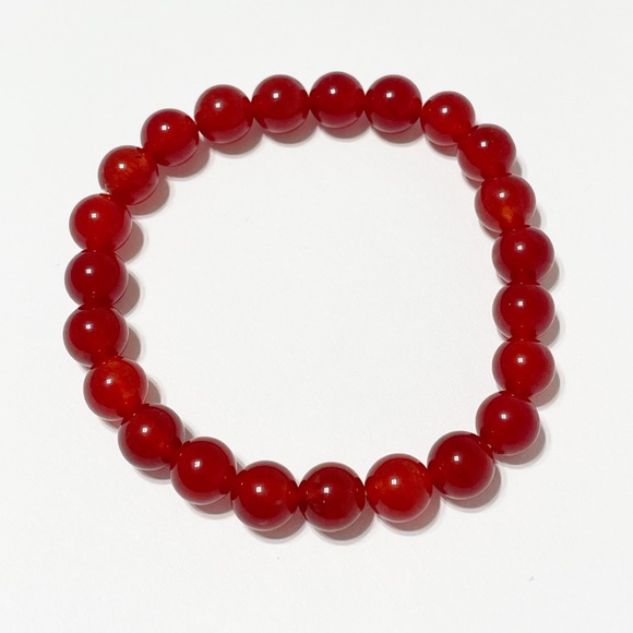 Natural Stone Red Agate Crystal Healing Bracelets 8mm - Picture 1 of 3